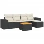 Set de sofás de jardín 6 piezas y cojines ratán sintético negro de , Conjuntos de jardín - Ref: Foro24-3225419, Precio: 347,3...