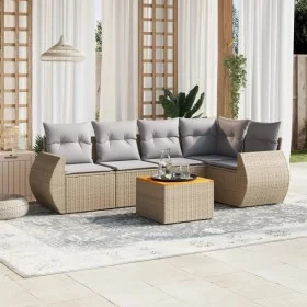 Juego de sofás jardín con cojines 6 pzas ratán sintético beige by , Garden sets - Ref: Foro24-3257326, Price: 413,88 €, Disco...