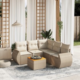 Juego de sofás jardín con cojines 6 pzas ratán sintético beige de , Conjuntos de jardín - Ref: Foro24-3257332, Precio: 450,59...