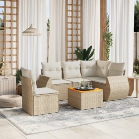 Gartensofa-Set mit 6-teiligen Kissen aus synthetischem Rattan in Beige. von , Gartensets - Ref: Foro24-3257339, Preis: 450,59...