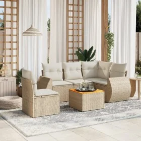 Gartensofa-Set mit 6-teiligen Kissen aus synthetischem Rattan in Beige. von , Gartensets - Ref: Foro24-3257339, Preis: 451,96...