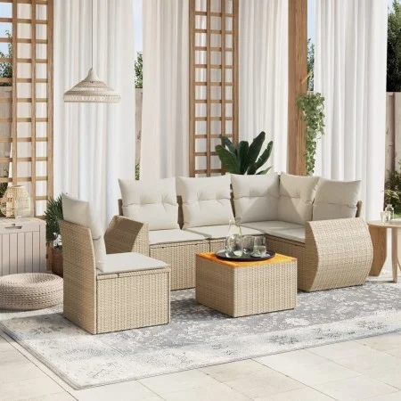 Juego de sofás jardín con cojines 6 pzas ratán sintético beige by , Garden sets - Ref: Foro24-3257339, Price: 451,96 €, Disco...