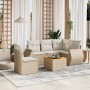 Gartensofa-Set mit 6-teiligen Kissen aus synthetischem Rattan in Beige. von , Gartensets - Ref: Foro24-3257339, Preis: 451,31...