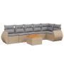 Set sofás de jardín 7 piezas y cojines ratán sintético beige by , Garden sets - Ref: Foro24-3257347, Price: 454,39 €, Discoun...