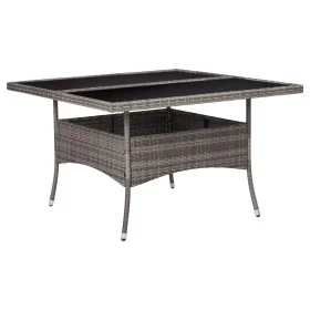 Garten-Esstisch aus synthetischem Rattan und grauem Glas von vidaXL, Gartentische - Ref: Foro24-46190, Preis: 153,05 €, Rabat...