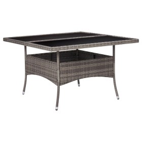 Synthetic rattan and gray glass garden dining table by vidaXL, Garden tables - Ref: Foro24-46190, Price: 146,72 €, Discount: %
