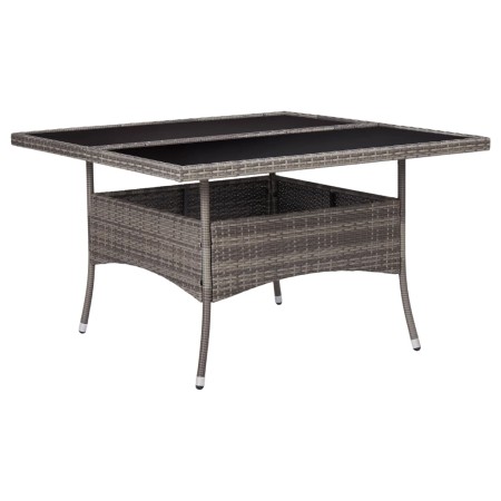 Garten-Esstisch aus synthetischem Rattan und grauem Glas von vidaXL, Gartentische - Ref: Foro24-46190, Preis: 146,72 €, Rabat...