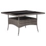 Synthetic rattan and gray glass garden dining table by vidaXL, Garden tables - Ref: Foro24-46190, Price: 146,72 €, Discount: %