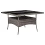Synthetic rattan and gray glass garden dining table by vidaXL, Garden tables - Ref: Foro24-46190, Price: 153,05 €, Discount: %