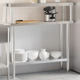 Kitchen work table with stainless steel shelf 110x30x120cm by , Restoration - Ref: Foro24-3208894, Price: 238,14 €, Discount: %