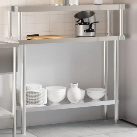 Küchenarbeitstisch mit Edelstahlregal 110x30x120cm von , Wiederherstellung - Ref: Foro24-3208894, Preis: 238,14 €, Rabatt: %