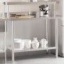 Mesa de trabajo para cocina con estante acero inox 110x55x120cm de , Restauración - Ref: Foro24-3208896, Precio: 244,29 €, De...