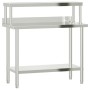 Mesa de trabajo para cocina con estante acero inox 110x55x120cm de , Restauración - Ref: Foro24-3208896, Precio: 244,29 €, De...
