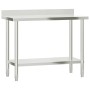 Mesa de trabajo para cocina con estante acero inox 110x55x120cm de , Restauración - Ref: Foro24-3208896, Precio: 244,29 €, De...