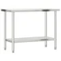 Mesa de trabajo para cocina con estante acero inox 110x55x150cm by , Restoration - Ref: Foro24-3208907, Price: 285,05 €, Disc...