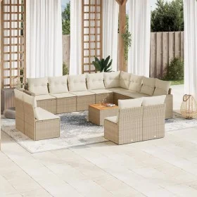 Set sofás de jardín con cojines 13 pzas ratán sintético beige by , Modular outdoor sofas - Ref: Foro24-3224371, Price: 882,95...