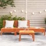 Dreisitziges Massivholz-Gartensofa aus Kiefer in brauner Wachsfarbe. von , Modulare Sofas für den Außenbereich - Ref: Foro24-...