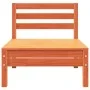 Dreisitziges Massivholz-Gartensofa aus Kiefer in brauner Wachsfarbe. von , Modulare Sofas für den Außenbereich - Ref: Foro24-...