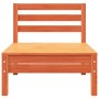 Sofá de jardín de 3 plazas madera maciza de pino marrón cera by , Modular outdoor sofas - Ref: Foro24-838037, Price: 147,85 €...