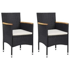 Garden dining chairs 2 units black synthetic rattan by vidaXL, Garden chairs - Ref: Foro24-46181, Price: 125,79 €, Discount: %