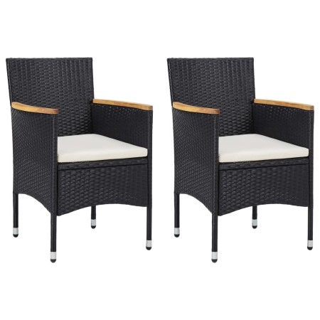 Garden dining chairs 2 units black synthetic rattan by vidaXL, Garden chairs - Ref: Foro24-46181, Price: 124,96 €, Discount: %