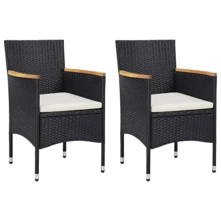 Sillas de comedor para jardín 2 unidades ratán sintético negro de vidaXL, Sillas de jardín - Ref: Foro24-46181, Precio: 125,7...