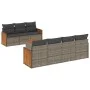 Set de sofás de jardín 8 pzas y cojines ratán sintético gris by , Garden sets - Ref: Foro24-3259890, Price: 539,01 €, Discoun...