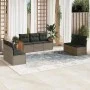Set de sofás de jardín 7 piezas con cojines ratán PE gris by , Garden sets - Ref: Foro24-3259960, Price: 433,75 €, Discount: %