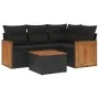 Gartenmöbel-Set, 5-teilig, mit schwarzen Polstern aus synthetischem Rattan. von , Gartensets - Ref: Foro24-3260018, Preis: 33...