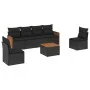 Set de comedor de jardín 7 pzas y cojines ratán sintético negro de , Conjuntos de jardín - Ref: Foro24-3259948, Precio: 405,7...