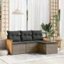 Set de sofás de jardín 4 pzas y cojines ratán sintético gris by , Garden sets - Ref: Foro24-3259988, Price: 268,33 €, Discoun...