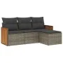 Set de sofás de jardín 4 pzas y cojines ratán sintético gris by , Garden sets - Ref: Foro24-3259988, Price: 268,33 €, Discoun...