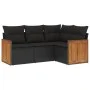 Juego de sofás jardín 4 pzas con cojines ratán sintético negro by , Garden sets - Ref: Foro24-3260011, Price: 290,15 €, Disco...