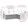Gartensitzgruppe 4-teilig mit schwarzen Polstern aus synthetischem Rattan von , Gartensets - Ref: Foro24-3260011, Preis: 290,...