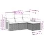 Gartensitzgruppe 4-teilig mit schwarzen Polstern aus synthetischem Rattan von , Gartensets - Ref: Foro24-3259983, Preis: 263,...