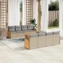 Gartensofa-Set, 9-teilig, mit Kissen, aus synthetischem Rattan in Beige. von , Gartensets - Ref: Foro24-3259903, Preis: 594,0...