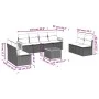 Set de muebles de jardín 9 pzas y cojines ratán sintético gris de , Conjuntos de jardín - Ref: Foro24-3259981, Precio: 529,53...