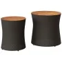 Mesas auxiliares jardín 2 pzas superficie de madera ratán negro de , Mesas de jardín - Ref: Foro24-366288, Precio: 114,47 €, ...