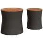 Mesas auxiliares jardín 2 pzas superficie de madera ratán negro de , Mesas de jardín - Ref: Foro24-366288, Precio: 114,47 €, ...