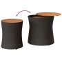 Beistelltische Garten 2 Stück, Oberfläche aus schwarzem Rattanholz. von , Gartentische - Ref: Foro24-366288, Preis: 114,68 €,...