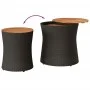 Mesas auxiliares jardín 2 pzas superficie de madera ratán negro de , Mesas de jardín - Ref: Foro24-366288, Precio: 114,47 €, ...