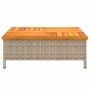 Mesa de jardín ratán y madera de acacia beige 70x70x25 cm by , Garden tables - Ref: Foro24-3281631, Price: 85,32 €, Discount: %