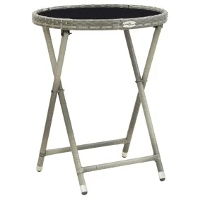Synthetic rattan and gray tempered glass coffee table 60 cm by vidaXL, Garden tables - Ref: Foro24-46204, Price: 61,64 €, Dis...
