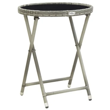 Synthetic rattan and gray tempered glass coffee table 60 cm by vidaXL, Garden tables - Ref: Foro24-46204, Price: 61,64 €, Dis...