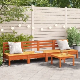 Sofás de jardín sin reposabrazos 4 uds pino macizo marrón cera by , Modular outdoor sofas - Ref: Foro24-838009, Price: 144,43...