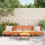 Sofás de jardín sin reposabrazos 4 uds pino macizo marrón cera by , Modular outdoor sofas - Ref: Foro24-838009, Price: 144,43...