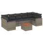 Set de sofás de jardín 8 pzas y cojines ratán sintético gris by , Garden sets - Ref: Foro24-3224037, Price: 483,52 €, Discoun...