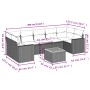 Set de sofás de jardín 8 pzas y cojines ratán sintético gris by , Garden sets - Ref: Foro24-3224037, Price: 483,52 €, Discoun...