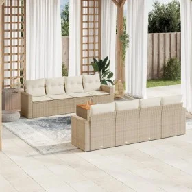 Set de sofás de jardín 9 pzas con cojines ratán sintético beige by , Garden sets - Ref: Foro24-3224042, Price: 619,18 €, Disc...