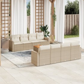 Set de sofás de jardín 9 pzas con cojines ratán sintético beige by , Garden sets - Ref: Foro24-3224042, Price: 583,73 €, Disc...